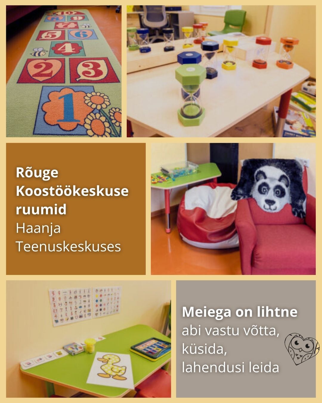 Koostöökeskuse ruumid Rõuge Koostöökeskuse ruumid Haanja teenuskeskuses, kus on lihtne abi vastu võtta, küsimusi küsida ja üheskoos lahendusi leida